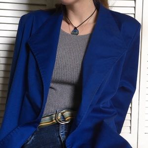 Bright blue vtg 80s blazer